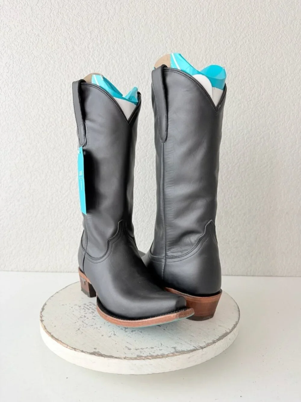 Lane EMMA JANE Black Cowboy Boots Western Cowgirl Mid Calf Tall Womens Size 7.5 - Picture 12 of 12